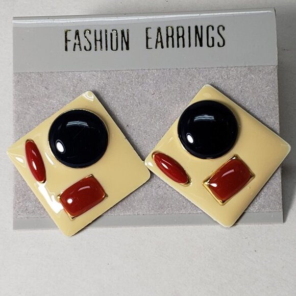 Elegant Square Teardrop Earrings | Colorful 0.9-Inch | Women’s Fashion Jewelry - Picture 5 of 6